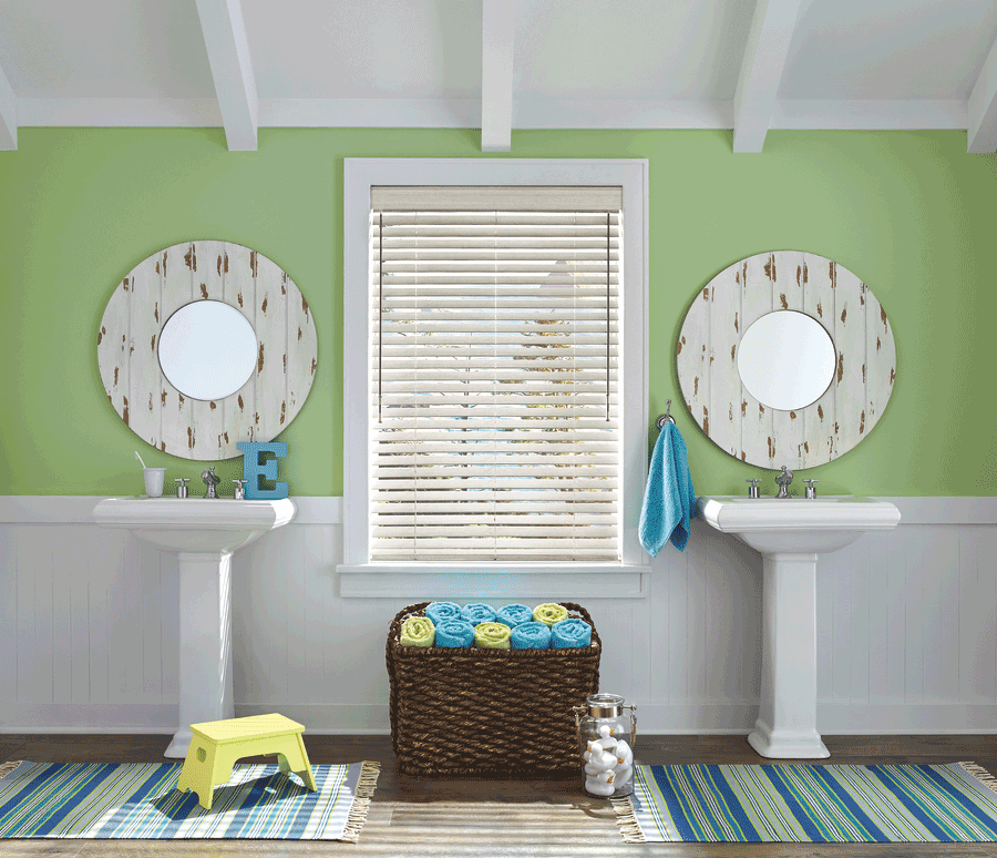 green bathroom design ideas shutters Austin 78758