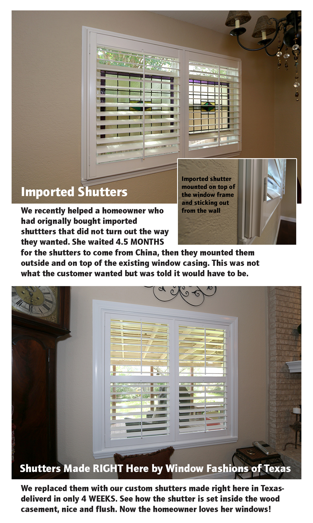 Texas made shutters Hunter Douglas Austin 78758