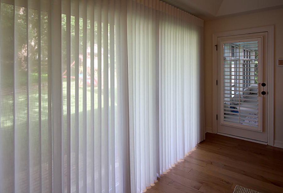 bedroom sliding door luminette sheer shades Hunter Douglas Austin 78758