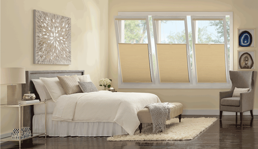 bedroom top down bottom up track glide duette honeycomb shades Hunter Douglas Austin 78758