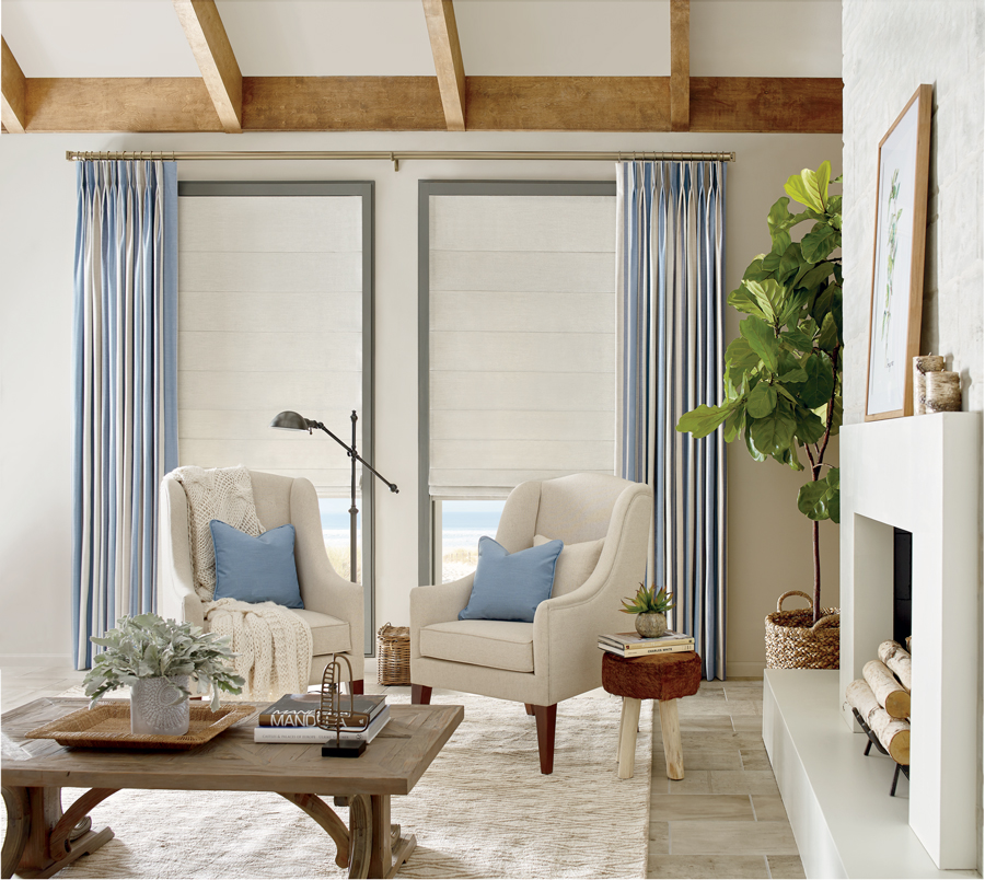 Adding layers to your window treatments will add an extra softness and personality to any room