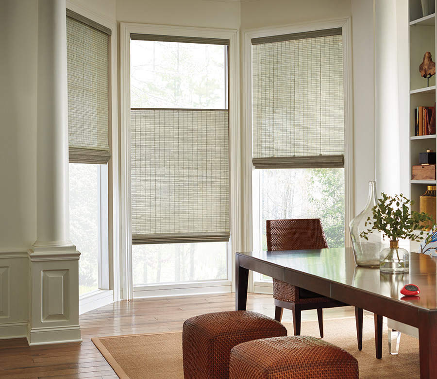 beige dining room with top down bottom up shades austin window fashions