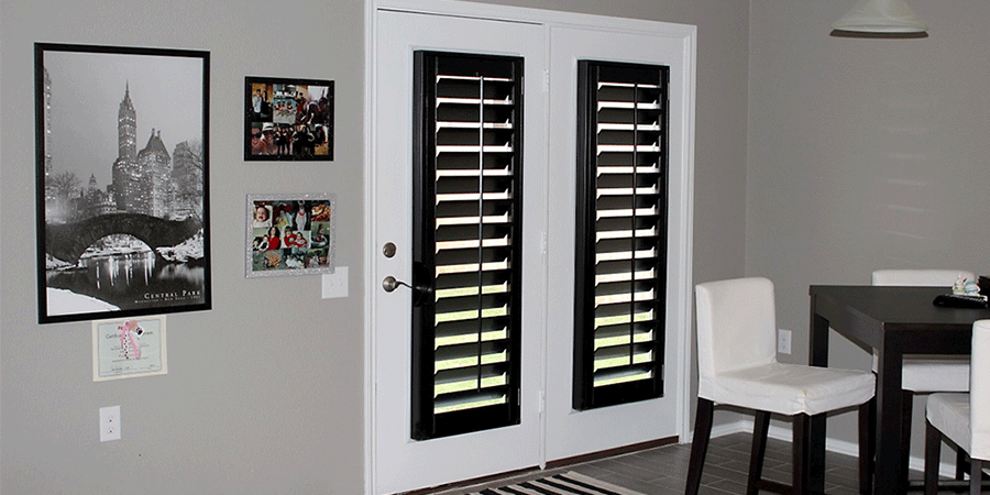 the color black in home decor plantation shutters Austin TX