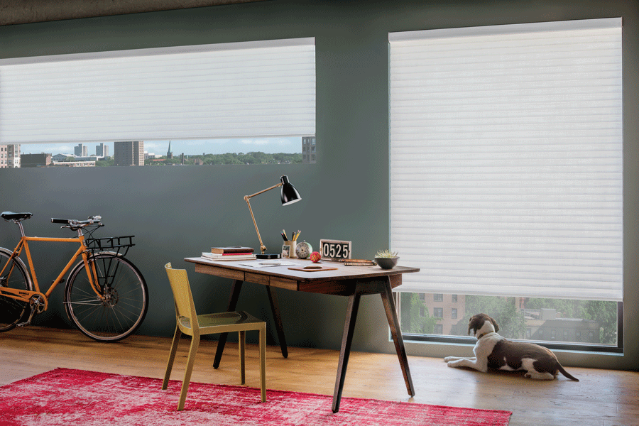 Sonnette roller cellular shades offer easy energy efficiency for your home office 