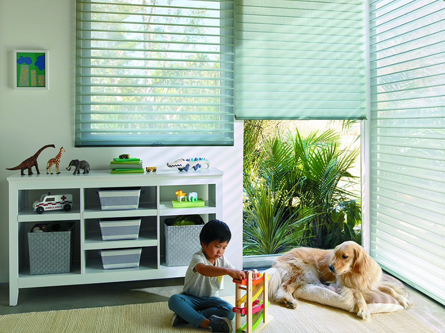 Cordless blinds are safer for kids and pets in the playroom