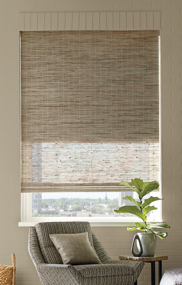 Austin, Texas, woven woods cellular shades.