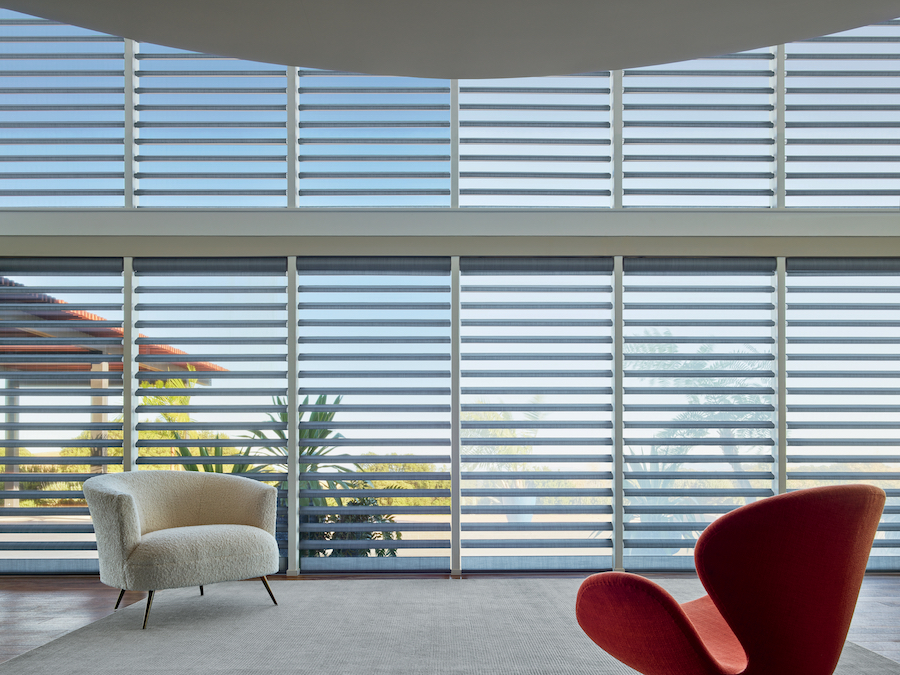 business office contemporary pirouette window shades