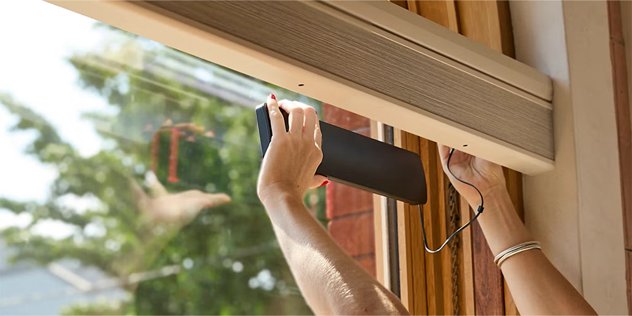 PowerView® Solar Charger providing power for rechargeable motorized shades