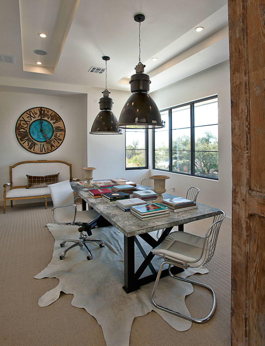 home office in dining room for flex room remote learning 