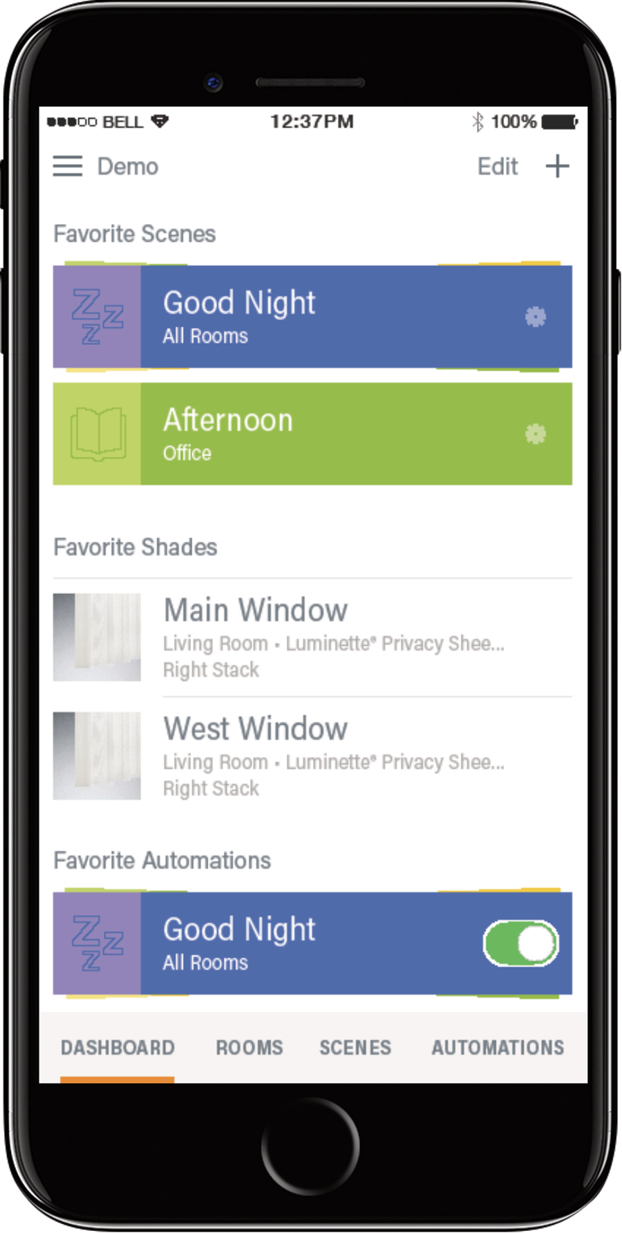 powerview home automation app on iphone in austin, tX