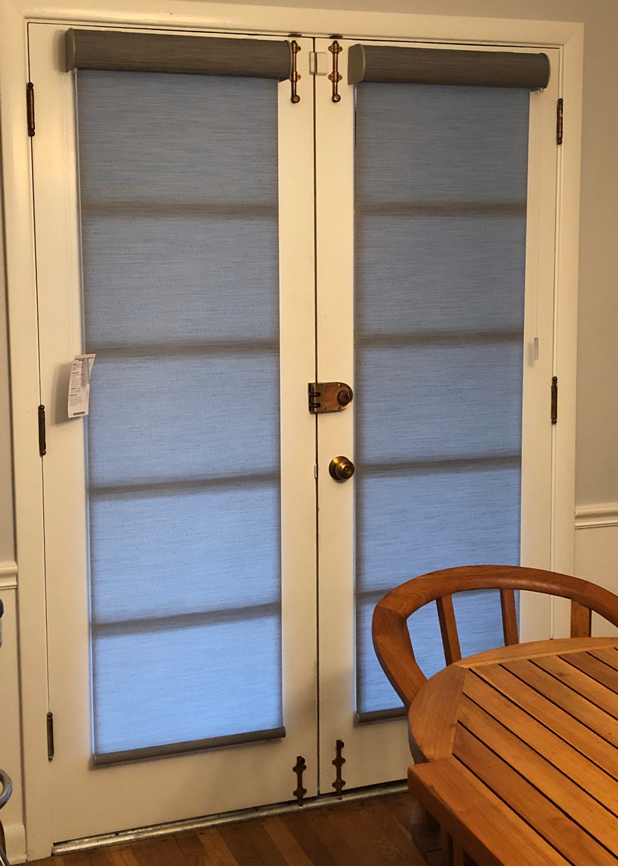 roller shades on interior french doors