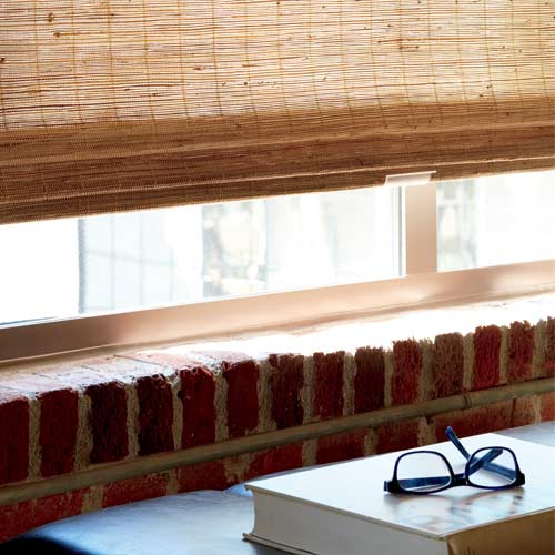 bamboo roman shades with cordless lift system