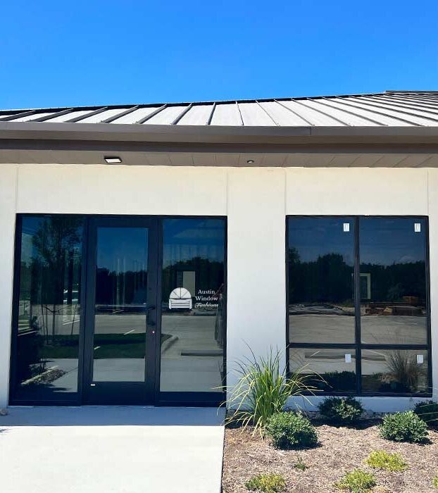 exterior view of new georgetown showroom for austin window fashions