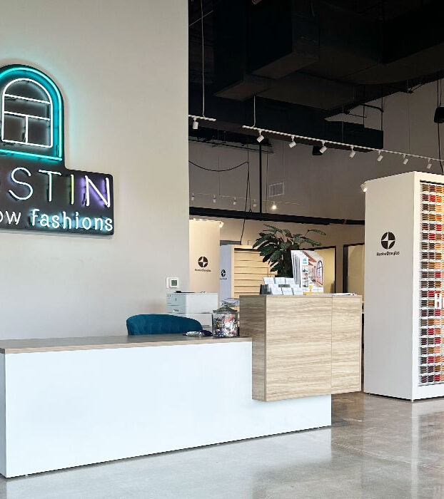 front reception desk for austin window fashions showroom