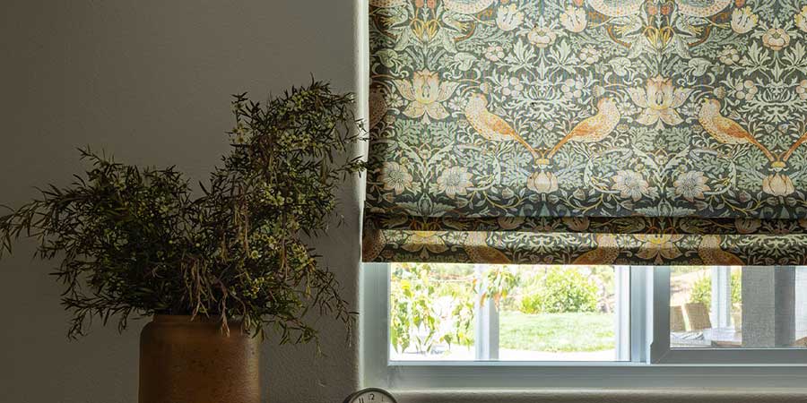 Custom floral window pattern over a window