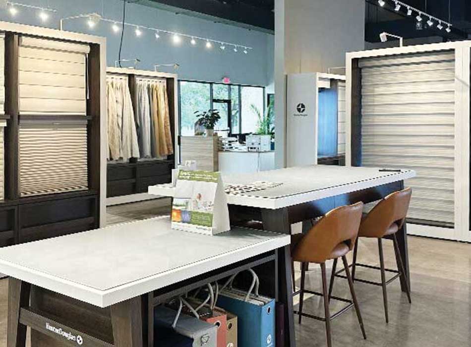 interior of showroom at austin window fashions