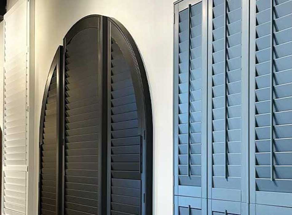shutter options in showroom at austin window fashions