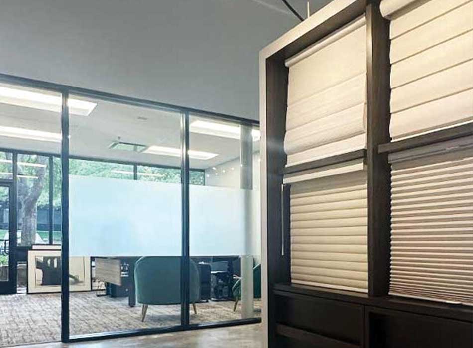 product option inside of showroom austin window fashions