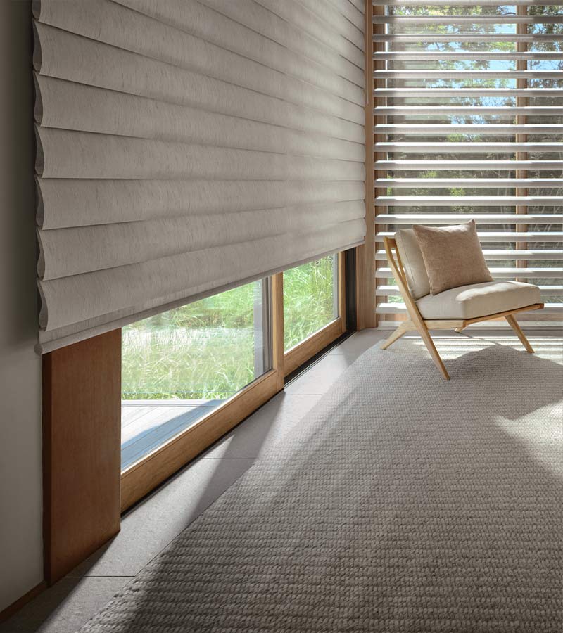 brown Horizontal Blinds for Sliding Glass Doors in bedroom austin