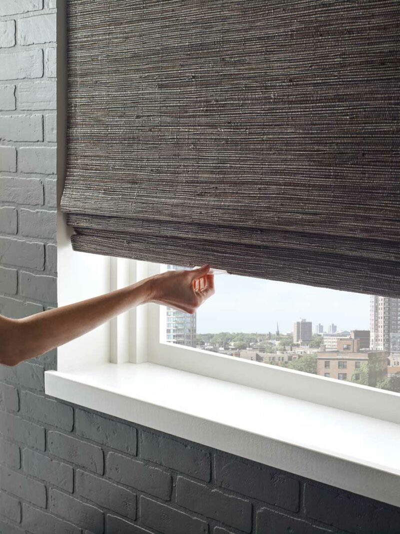 room darkening blinds with no side light entering, designed with blackout fabrics for North Austin homes
