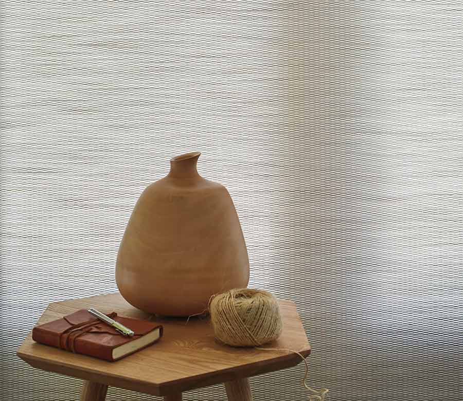 close up of texture on designer roller shade